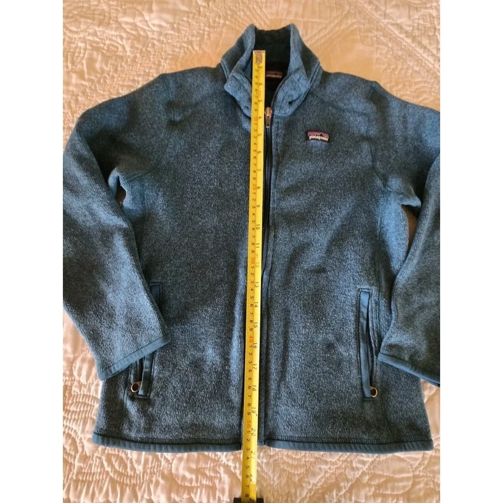 Patagonia Youth Boys Girls Medium Size 12 Better Sweater Zip Jacket Teal Blue